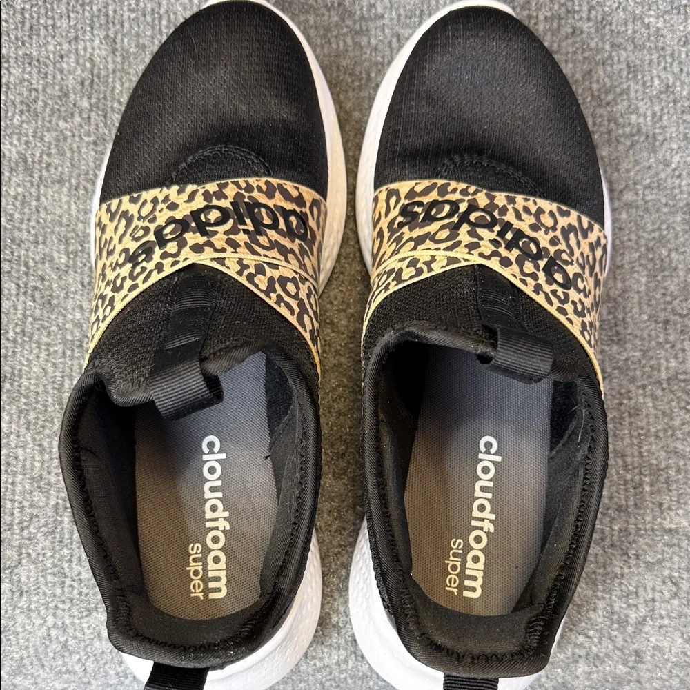 Adidas Puremotion Adapt Black and Leopard Slip-On Shoes Size 8.5 - Picture 4 of 13
